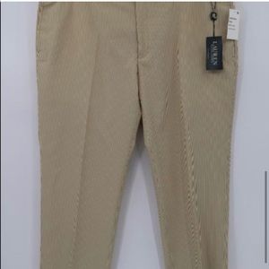 Lauren Beige Seersucker pants 42W/30L NWT